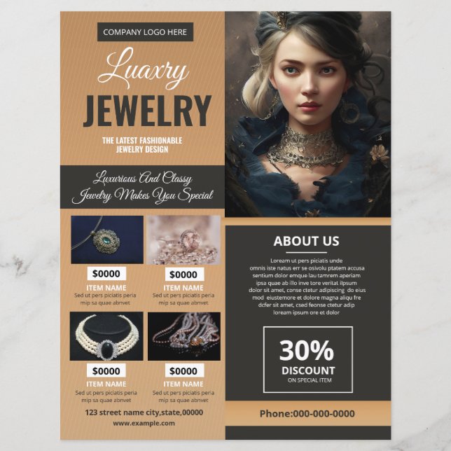 Jewellery Store Flyer Template (Front)