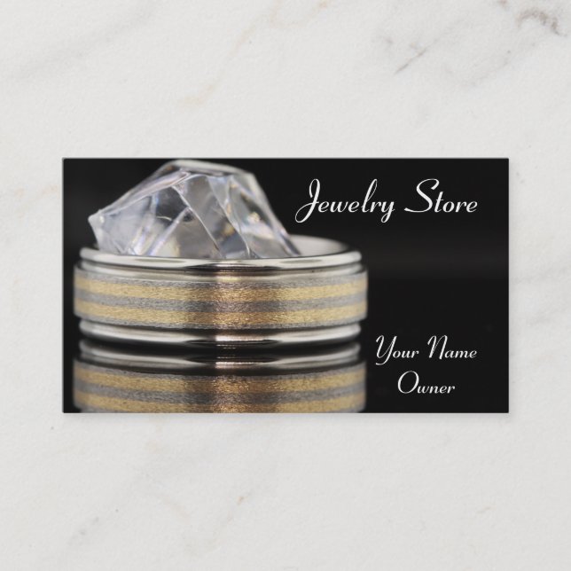 Jewellery Store Wedding Band Business Card (Front)