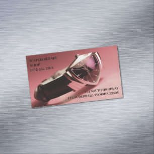 Jewellery Watch Repair Store Store Vintage Watc Magnetic Business Card