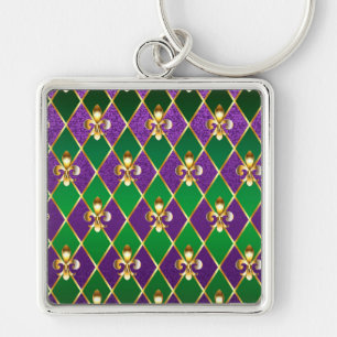 Jewelry Background Mardi Gras Key Ring