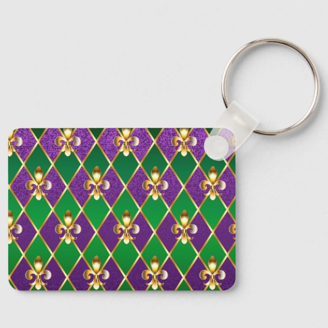 Jewelry Background Mardi Gras Key Ring (Front)