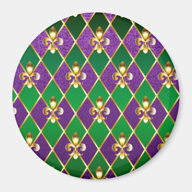 Jewelry Background Mardi Gras Magnet (Front)