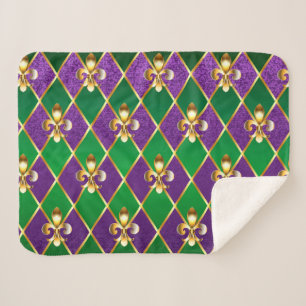 Jewelry Background Mardi Gras Sherpa Blanket