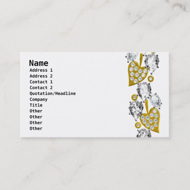 JEWELRY BUSINESS CARD - White (Front)