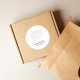 Jewelry business red lotus flower your logo here square sticker