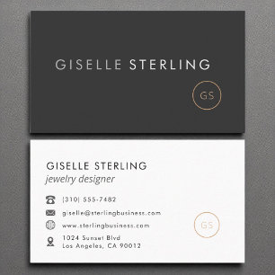 Jewelry Designer Luxury Black Elegant Modern Business Card