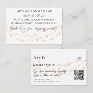 Jewelry Elegant Pearls Handmade Shop Loyalty Card