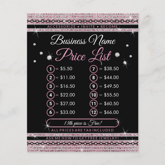 Jewelry Store Price List Flyer (Front)