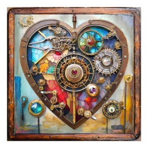 Jewels And Stained Glass Heart Steampunk Series Photo Print