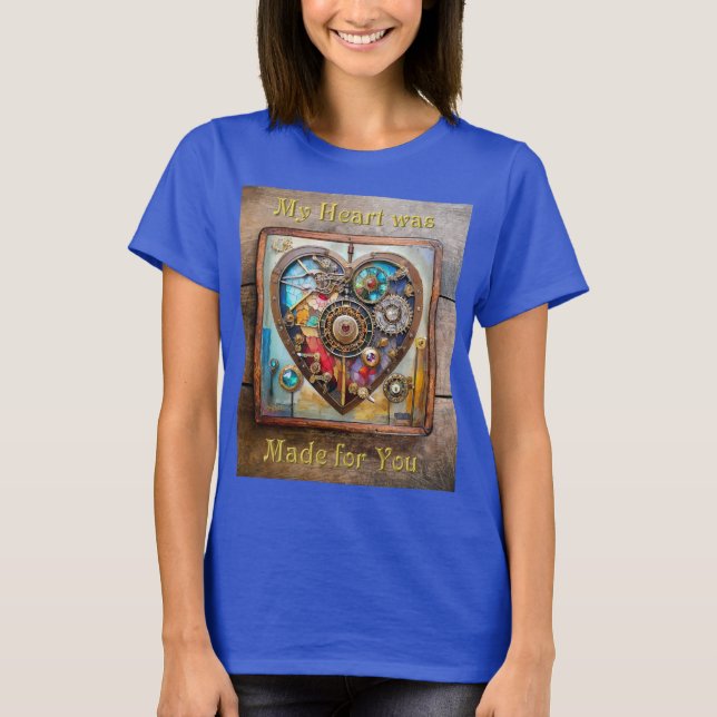 Jewels And Stained Glass Heart Steampunk Series T-Shirt (Front)