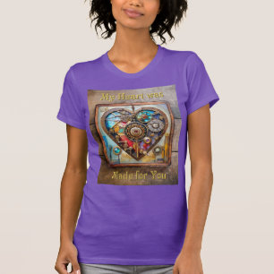 Jewels And Stained Glass Heart Steampunk Series T-Shirt