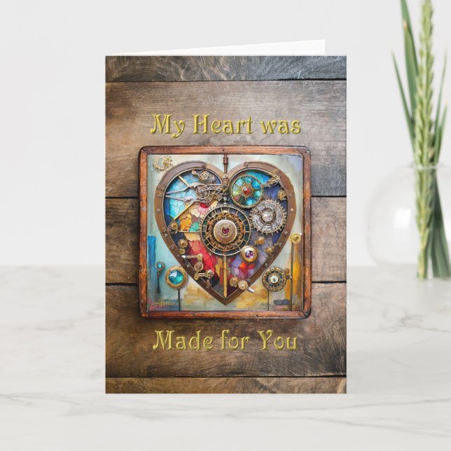 Jewels And Stained Glass Heart Steampunk Series Thank You Card (Front)