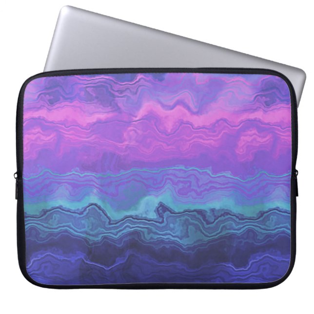 jeweltone agate ombre :  laptop sleeve (Front)