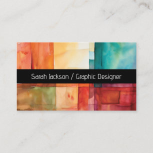 Jeweltone Color Blocks Graphic Artist Business Card