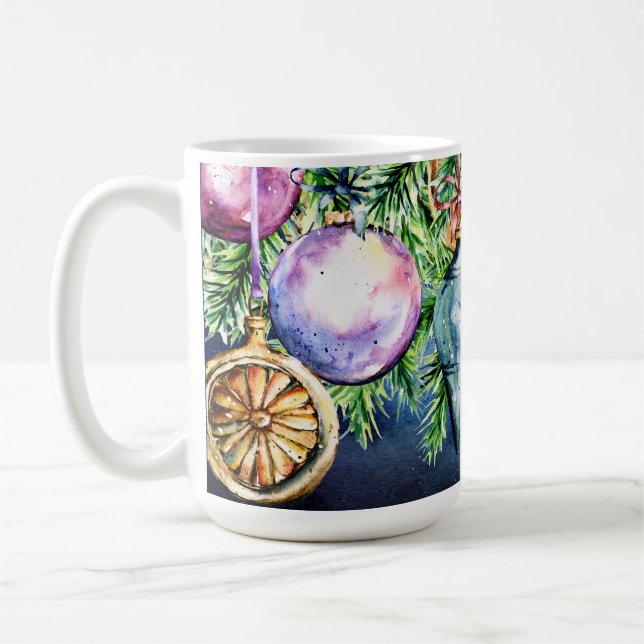 Jeweltone Tree Ornaments Coffee Mug (Left)