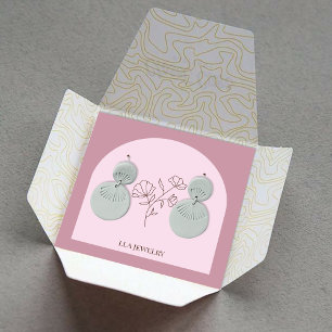 Jewerly Earring Display Rose Pink Arch Square Business Card