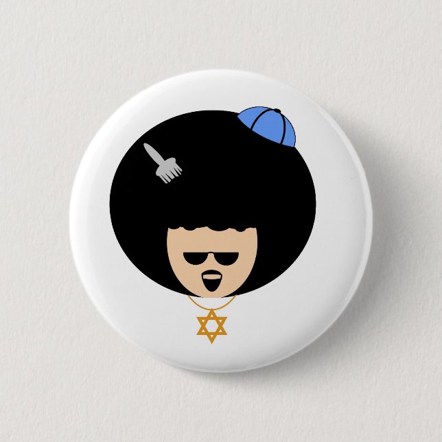 Jewfro 6 Cm Round Badge (Front)