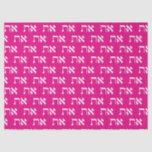 Jewish Aleph Tav White on Princess Pink Tissue Paper<br><div class="desc">Hebrew Aleph Tav wrapping paper, white typography on a Princess Pink background. Individually the letters represent: 'Aleph' the 'Author' of life and 'Tau' the 'Mark' of the Covenant. (Like: 'X marks the spot', 'I was here' or 'this is mine'). Hebrew reads right to left. When the letters Aleph-Tav are put...</div>