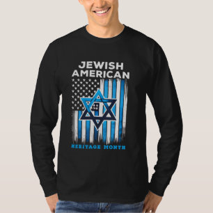 Jewish American Heritage Month Flag USA Israel Pri T-Shirt