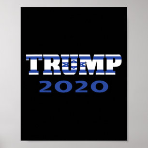 Jewish American Jew For Trump Supporter Israel Fla Poster