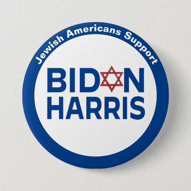 Jewish Americans Support Biden Harris Button (Front)