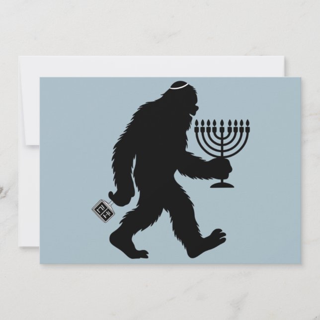 Jewish Bigfoot Hanukkah Chanukah Humour Hilarious  Holiday Card (Front)