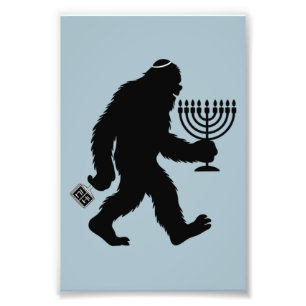 Jewish Bigfoot Hanukkah Chanukah Humour Hilarious  Photo Print