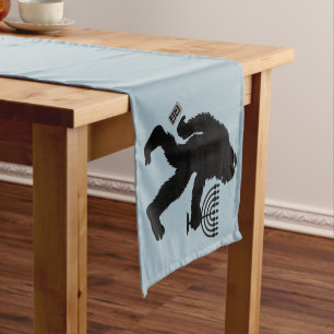 Jewish Bigfoot Hanukkah Chanukah Humour Hilarious Short Table Runner