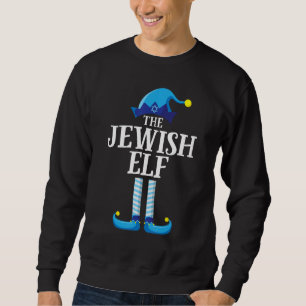 Jewish Blue Elf Matching Family Group Christmas Pa Sweatshirt