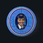 Jewish Button<br><div class="desc">Barack Obama Jewish Yarmulke Hanukkah Jew Hebrew Star of David Holiday Israel President Button</div>