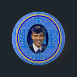 Jewish Button<br><div class="desc">Barack Obama Jewish Yarmulke Hanukkah Jew Hebrew Star of David Holiday Israel President Button</div>