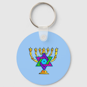 Jewish Candlesticks Key Ring