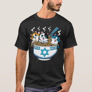 Jewish Cats Ramen Kitten Anime Hanukkah 	s Chanuka T-Shirt