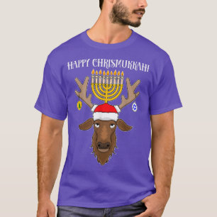 Jewish Christmas Reindeer Happy Chrismukkah T-Shir T-Shirt