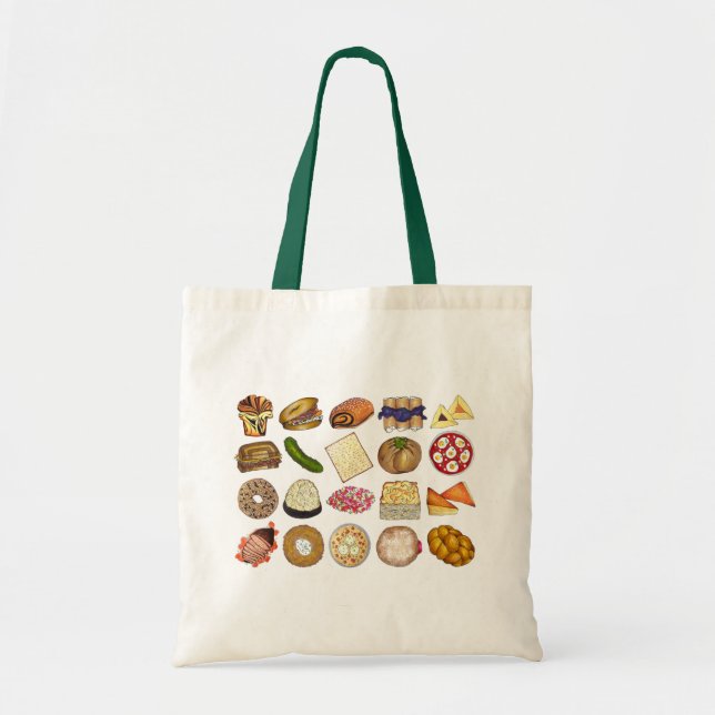 Jewish Cooking Cuisine Holiday Dinner Foods Print Tote Bag (Front)