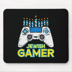 Jewish Gamer Chanukah Video Game Men Boys Kids Tee Mouse Pad