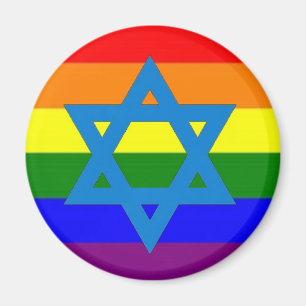 Jewish Gay Pride Flag Magnet