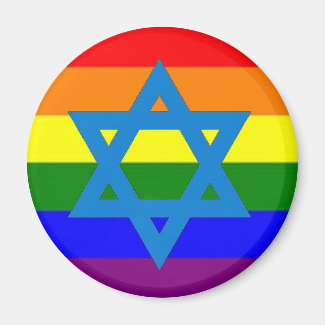 Jewish Gay Pride Flag Magnet (Front)