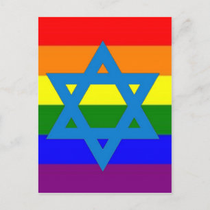 Jewish Gay Pride Flag Postcard