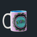 Jewish Gift Coffee Mug-Devorah Two-Tone Coffee Mug<br><div class="desc">My Jewish Name Coffee Mug featuring modern and fun doodle. Devorah is the featured name on this multi colour mug. Bat Mitzvah's or birthdays,  this mug is one of a kind.</div>