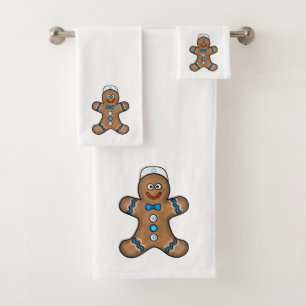Jewish Gingerbread Man Chrismukkah Bath Towel Set