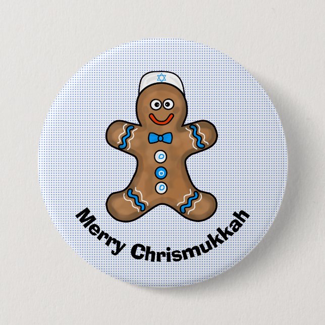 Jewish Gingerbread Man Chrismukkah Button (Front)