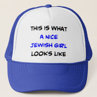 jewish girl, nice trucker hat