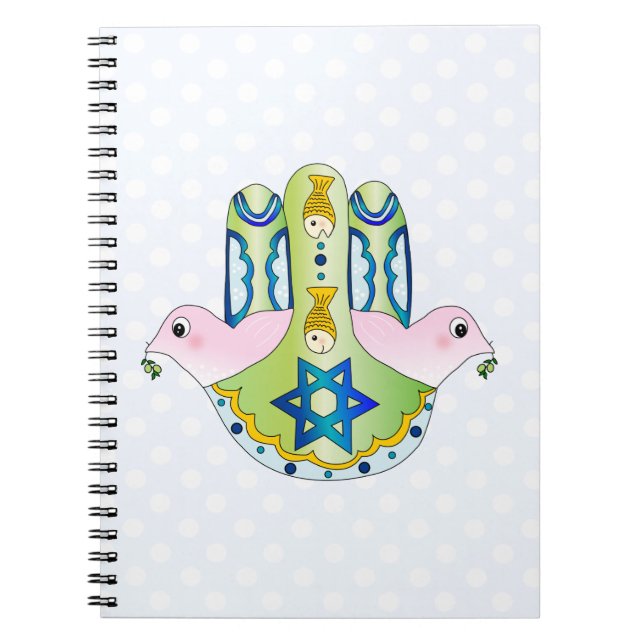 Jewish Hamsa Spiral Notebook (Front)