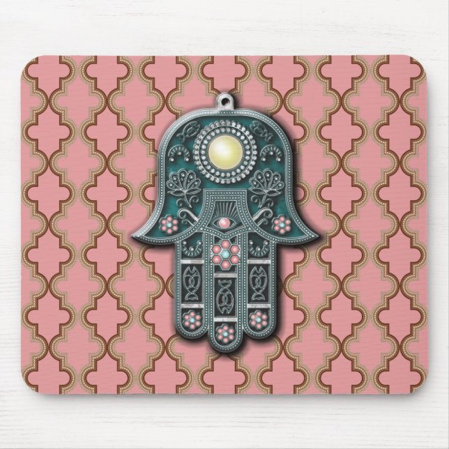 jewish hand foil pendant berber jewellery tribal a mouse pad (Front)