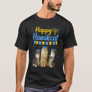 Jewish Hanukkah Cat Happy Hanukcat Christmas Sweat T-Shirt