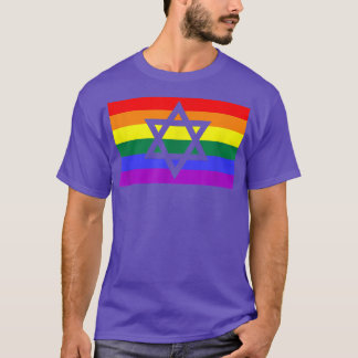 Jewish Hebrew Hanukkah Menorah LGBTQ Gay Pride Fla T-Shirt