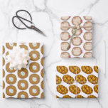 Jewish Holidays Hanukkah Latke Challah Sufganiyah Wrapping Paper Sheet<br><div class="desc">Wrapping paper sheets feature an original marker illustration of three classic Hanukkah foods: potato latkes, challah bread, and jelly doughnuts. Lots of additional wrapping paper designs are also available from this shop. Don't see what you're looking for? Need help with customisation? Contact Rebecca to have something designed just for you....</div>
