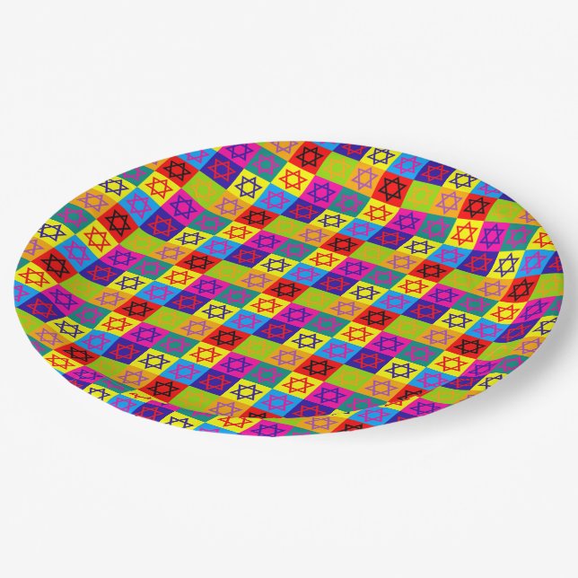 Jewish Holidays Paper Plates - Party Supplies  (Angled)