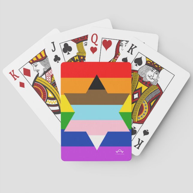 Jewish Inclusive Pride Flag Classic Playing Cards (Back)